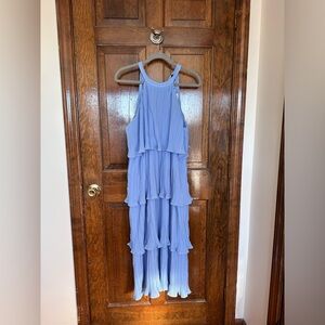 Zesica | Blue Midi Ruffle Tiered Dress